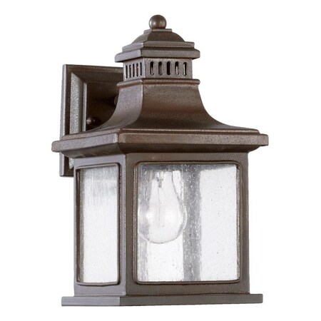 Quorum One Light Oiled Bronze Clear Seeded Glass Wall Lantern 7043-86